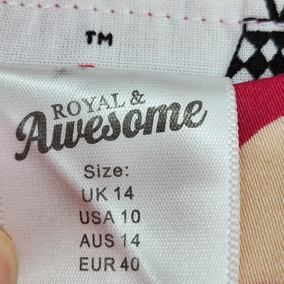 Royal & Awesome Pink Flamingo Pockets Cotton Blend Golf Pickleball Skort Size 10 - Picture 5 of 7